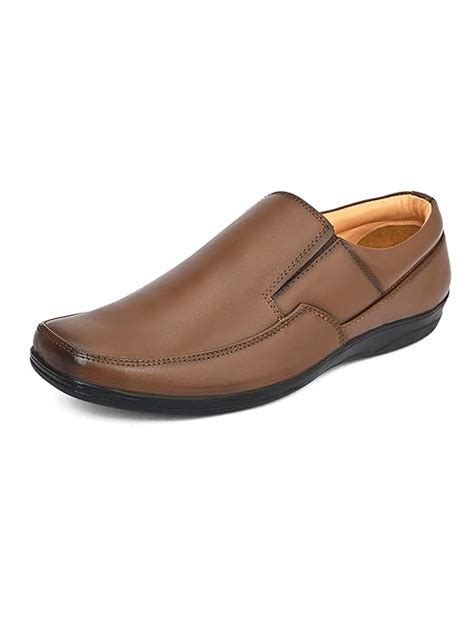 Buy FENTACIA Men Genuine Leather Formal Slip-on Shoes Brown at Amazon.in