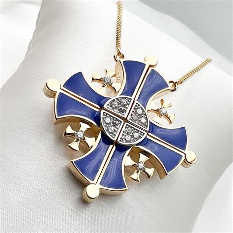 Jerusalem Cross Pendant With Necklace - 2-in-1 Design in Sterling ...