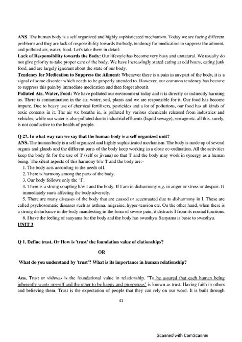 UHV 3: Understanding Human Relationships and Values for Harmony - Studocu