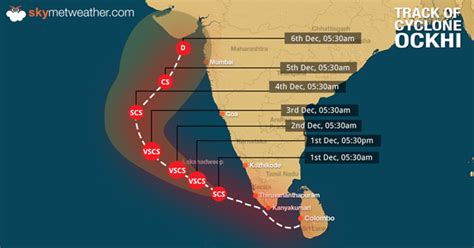 Cyclone Ockhi weakens into well marked low pressure area | Skymet ...