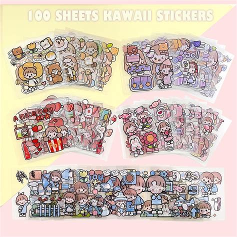 1000Art Cute Kawaii Stickers Set - 100 Sheets, 600 India | Ubuy