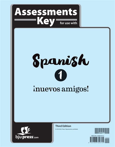 Spanish 1 Assessments Answer Key, 3rd ed. | BJU Press