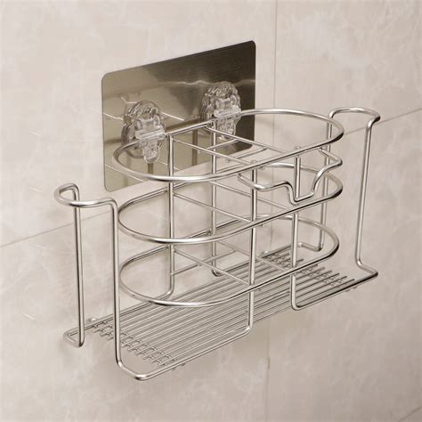 HOKIPO Magic Sticker Series Stainless Steel Bathroom Basin Caddy ...