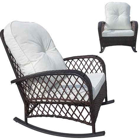 Brown Rattan Outdoor Rocking Chair at Lara Roberts blog