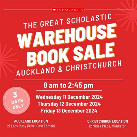Scholastic’s Auckland Warehouse Book Sale, 21 Lady Ruby Dr, East Tamaki ...