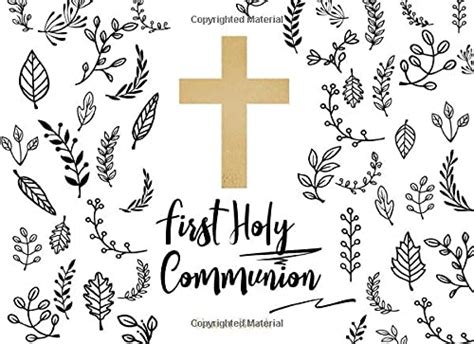 First Holy Communion Guest Book A Contemporary Monochromatic Design ...