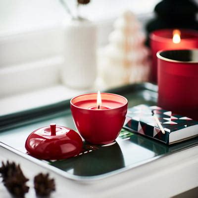 VINTERFINT scented candle in metal tin, apple-shaped/Apple and cinnamon ...