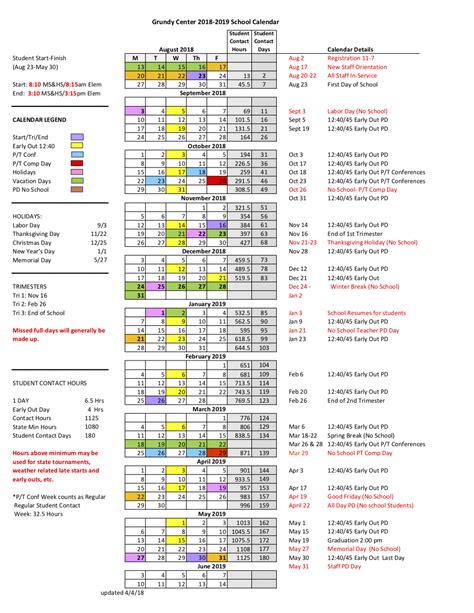 Northern Iowa Academic Calendar - Preschool Calendar Printable