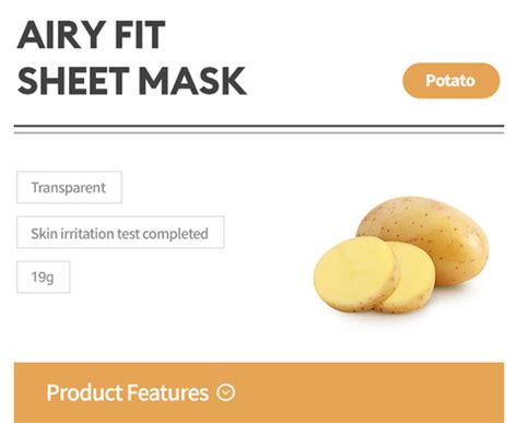 MISSHA Airy Fit Sheet Mask Potato Set of 5 For Dull Skin – Beautytalk.in