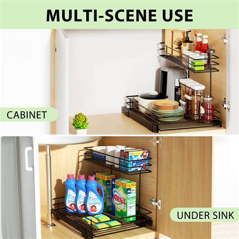 AHNR Pull Out Cabinet Organizer, 2-Tier Under Sink India | Ubuy