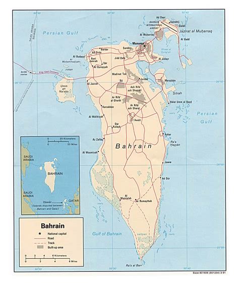 Large detailed political map of Bahrain with roads and cities - 1991 | Bahrain | Asia | Mapsland ...