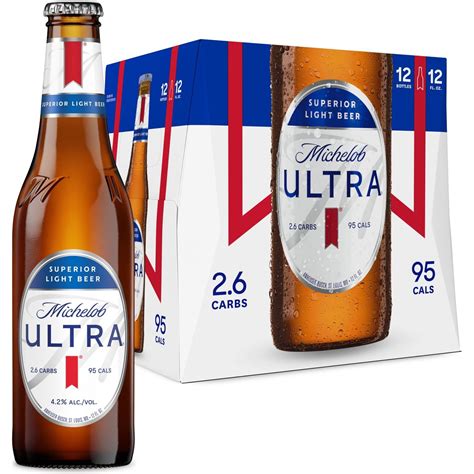 Michelob ULTRA Superior Light American Lager Beer 12 pk Bottles, 12 oz ...