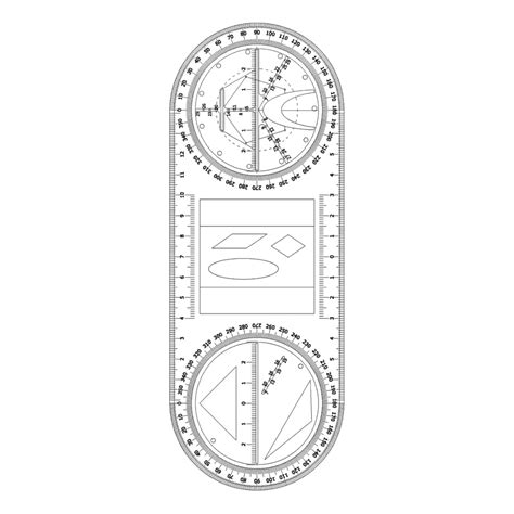 TATSAM Multifunctional Geometric Ruler, Multifunction for Student ...