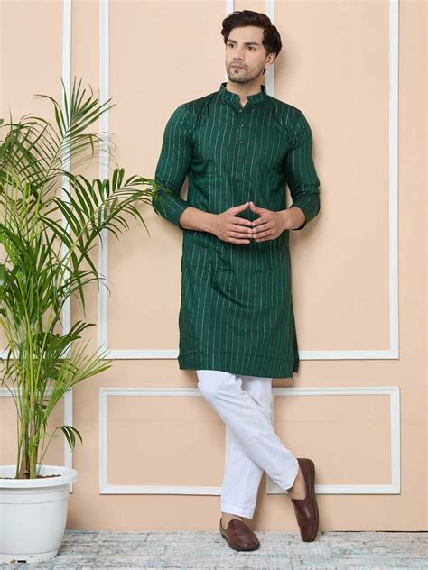 Dark Green Thread Work Straight Kurta – See Designs