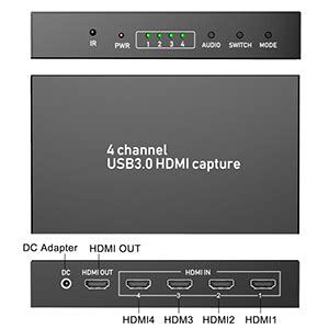 MYPIN USB3.0 HDMI Video Capture Card, 4-Channel 1080P@60fps HDMI Game ...