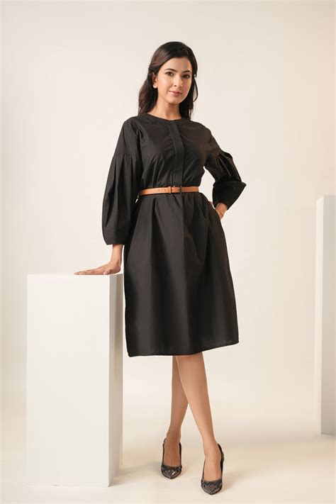 Gem Black Poplin Dress – Mayori Conscious Clothing
