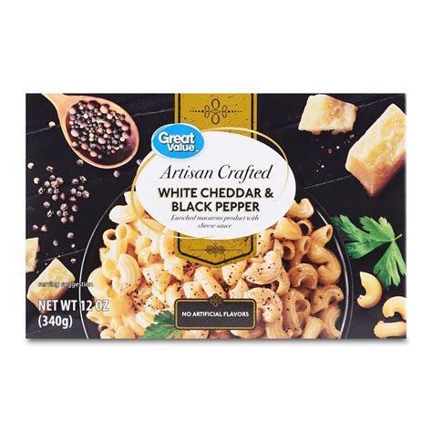Great Value Artisan Crafted White Cheddar & Black Pepper Macaroni and ...