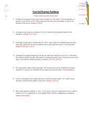 Image result for Free Fall Problem Solving