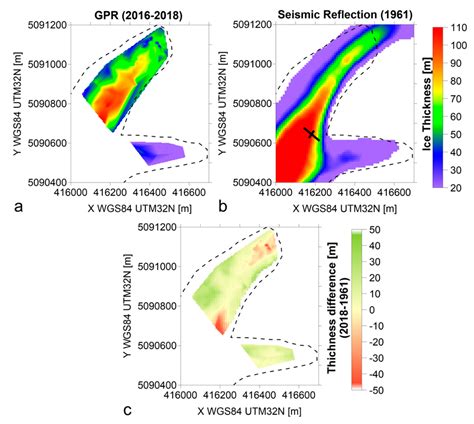 Ice Thickness Estimation from Geophysical Investigations on the ...