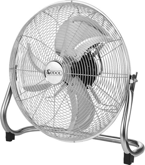 Sedol 12″ Metal Floor Fan – High-Velocity Chrome Air Circulator with 3 ...