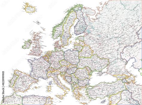 Detailed Map of Europe 的图像结果