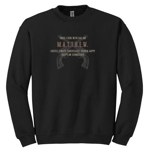 Cowboy Sweatshirt for MATTHEW | Meaning of Name | Version 2 | Cool Western Name Acronym Crewneck ...