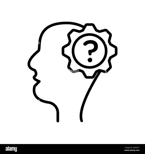 Curious Mind icon logo sign vector outline in black and white color Stock Vector Image & Art - Alamy