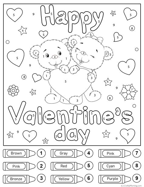 Color By Number Valentines Day Coloring Pages [2025]