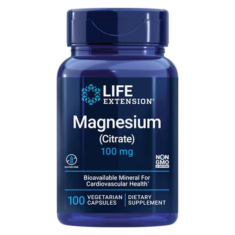 Buy Life Extension Magnesium (Citrate) Capsules, Vegetarian -160mg ...