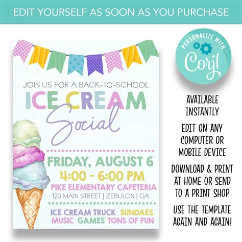 Ice Cream Social Flyer Ideas
