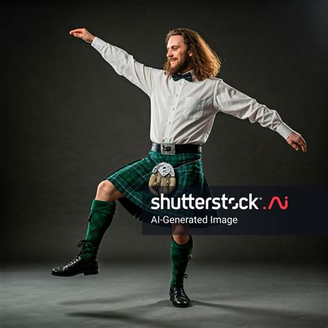 Man Wearing Irish Kilt Dancing Jig AI-generated image 2582649931 ...