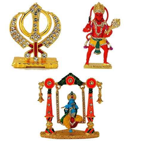 Buy LE Holy Khanda Symbol, Lord Hanuman (Bajrang-Bali) & Lord Krishna ...