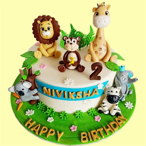 Jungle Animals Party Theme Cake