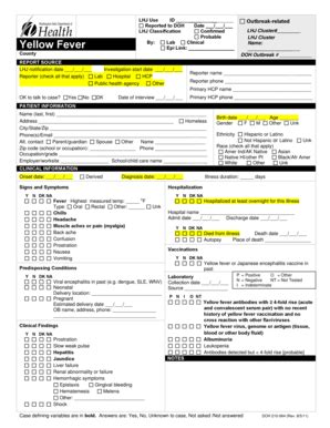Fillable Online doh wa Disease Reporting Form For Yellow Fever - doh wa ...