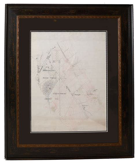 GETTYSBURG NATIONAL CEMETERY MAP BY JOHN BATCHELDER, ca. 1865 — Horse ...