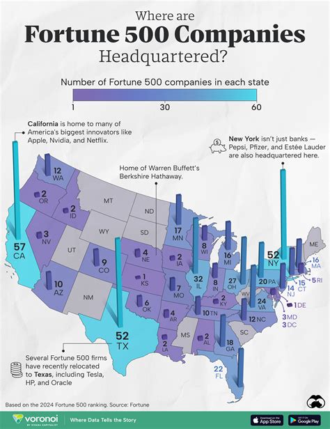 Map: The Number of Fortune 500 Companies in Each U.S. State