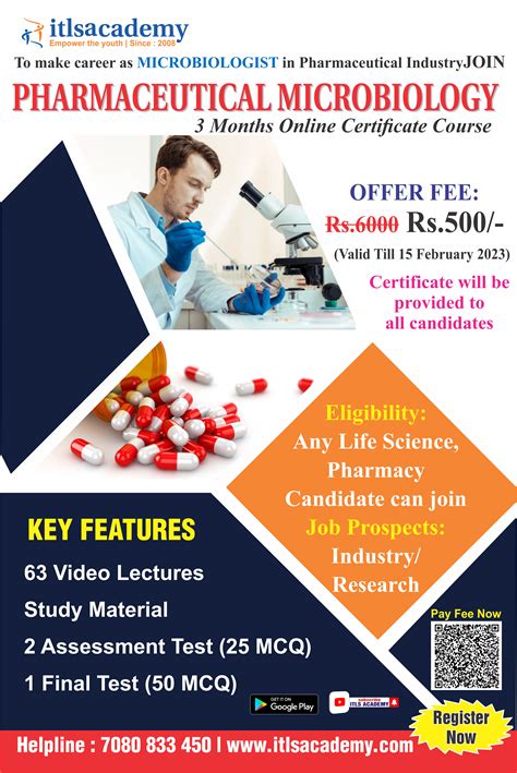 JOIN PHARMACEUTICAL MICROBIOLOGY | 3 Months Online Certificate Course