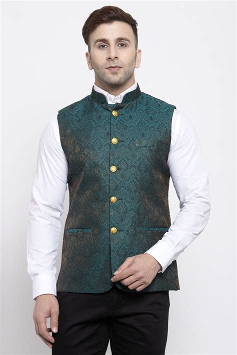 Wintage Men's Banarasi Rayon Cotton Bandhgala Festive Nehru Modi Jacket ...