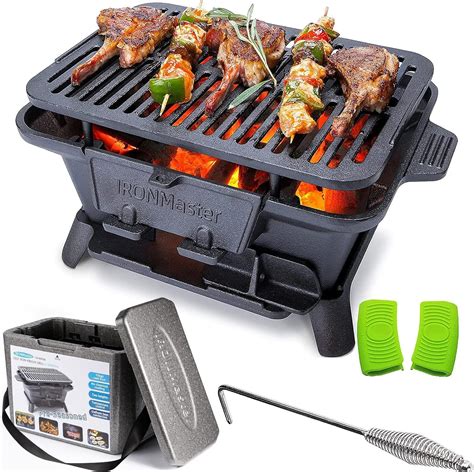 Amazon.com: IronMaster Hibachi Grill Outdoor, Small Portable Charcoal ...