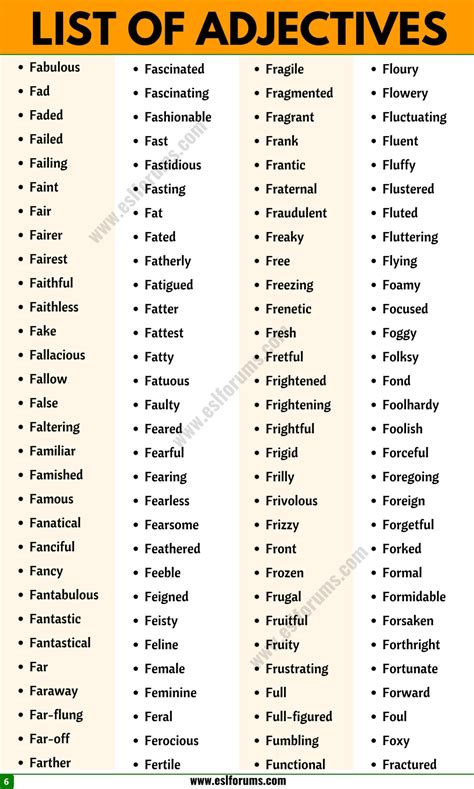 Adjective Examples: A Huge List of 1500+ Adjectives in English (from A ...