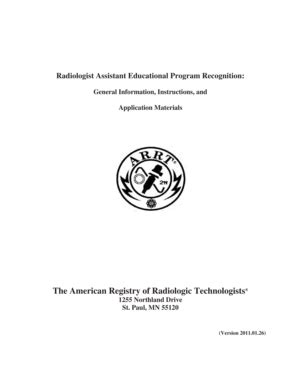 Fillable Online Radiologist Assistant Educational Program Recognition ...