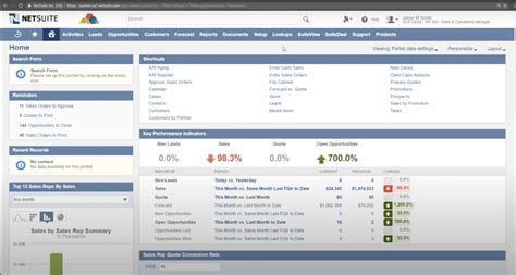 Image result for NetSuite Dashboard Examples