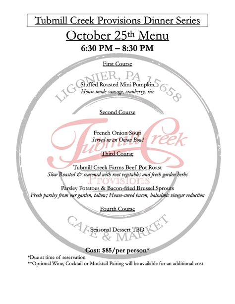 Tubmill Creek Provisions