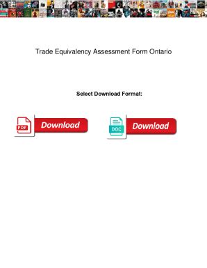 Fillable Online Trade Equivalency Assessment Form Ontario. Trade ...