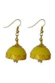 Yellow quilling/quilled jhumki : Amazon.in: Jewellery