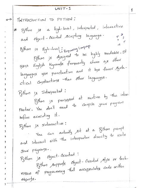 Image result for Python Handwritten Notes PDF