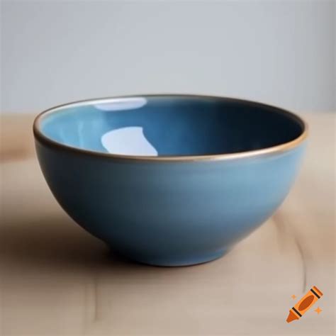 Ceramic blue bowl with wooden whisk on Craiyon