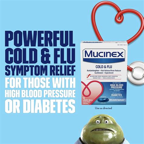 Mucinex Cold & Flu High Blood Pressure Liquid Gels 16 ct - Fast Relief ...