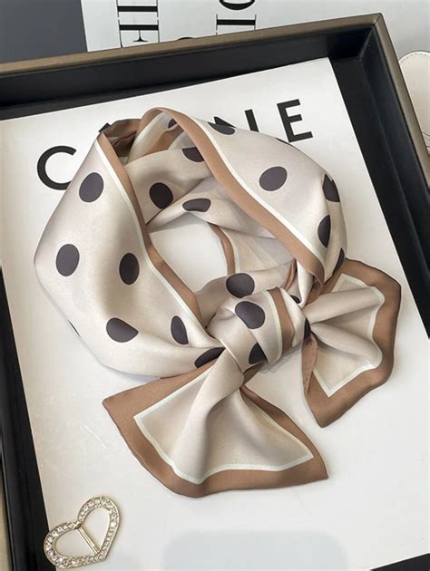 1pc Classic Polka Dot Print Skinny Scarf Thin Skinny Scarf Elegant Long ...