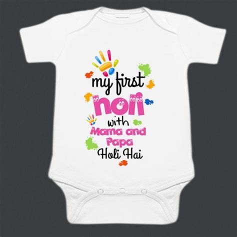 Infants My First Holi Onesie | Full/Half Sleeve Cotton Romper